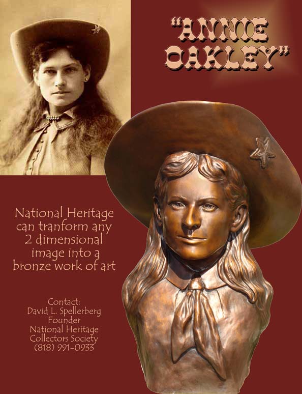 Bronze Annie Oakley statue