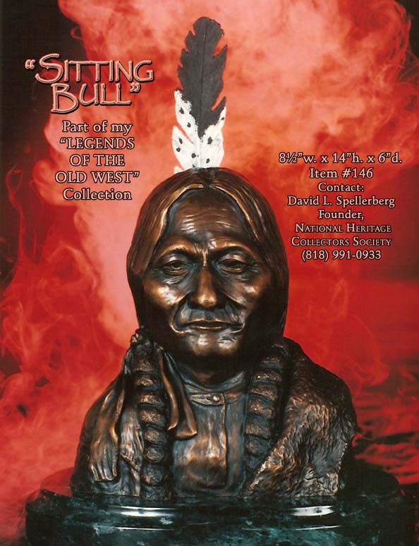 Sitting Bull bust, western statues, western sculptures