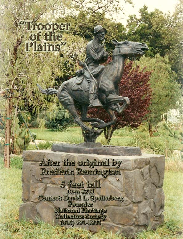 Trooper of the Plains Frederic Remington, cowboy statue, cowboy statues