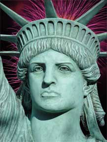 bronze statue of liberty